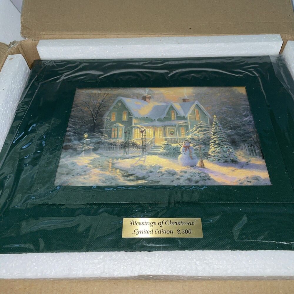 Thomas Kinkade Blessings of Christmas Ornaments Limited Edition Porcelain Set